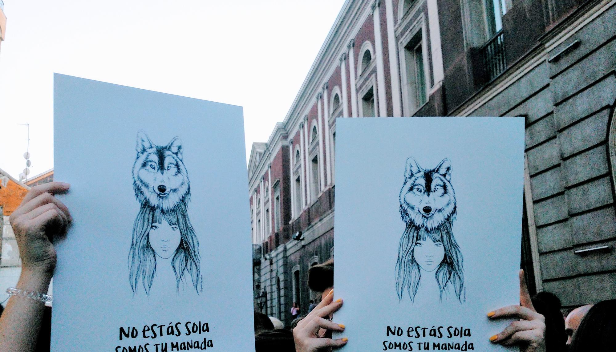 Manifestación frente al Ministerio de Justicia el día que se publicó la sentencia de La Manada